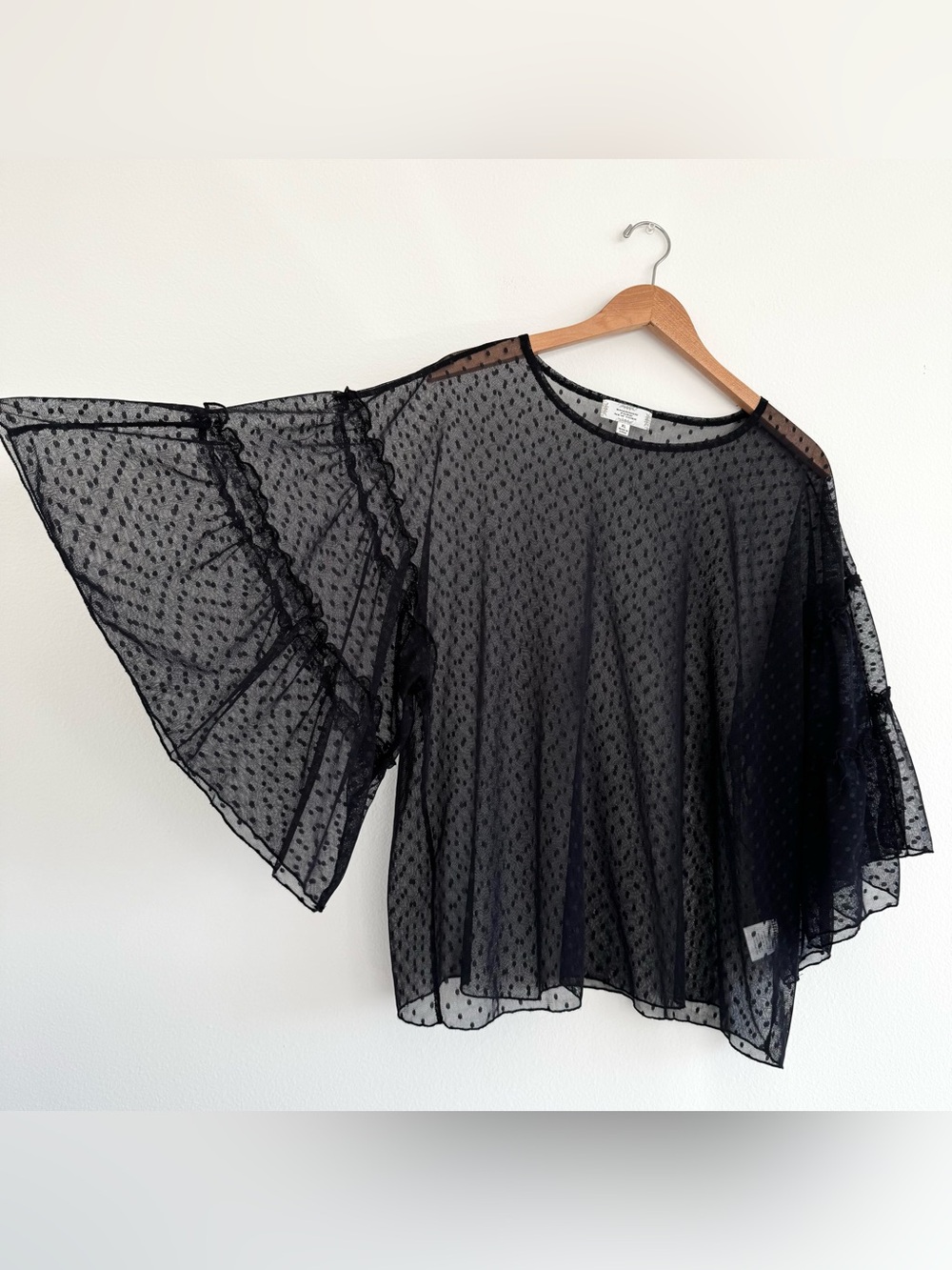 Shannon Ford Sheer Polka Dot Mesh Blouse